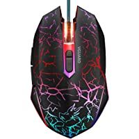 Los mejores  - VGUARD Ratón Gaming con Cable- 4 DPI Adjustables hasta 2400- Gaming Mouse Óptico- Ratón Ergonómico Óptico RGB con 6…